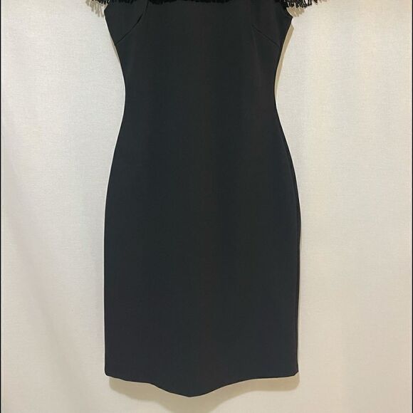 Black Mesh Trim Detailed Dress - Picture 8 of 10
